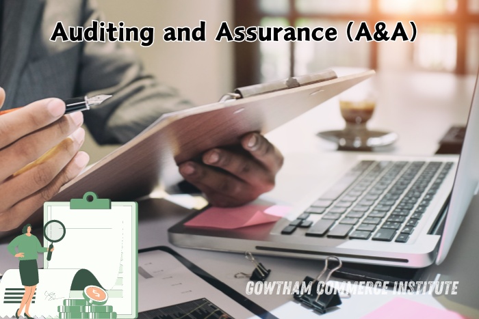 Auditing and Assurance (A&A) class at Gowtham Commerce Institute in Peelamedu, Coimbatore. A close-up of a professional auditor holding a clipboard, symbolizing quality education and comprehensive coaching for CA and CMA aspirants