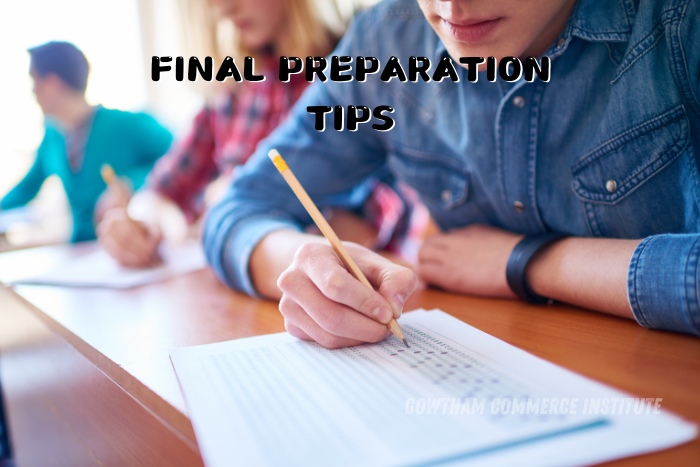 Student focused on final exam preparation tips at Gowtham Commerce Institute in Peelamedu, Coimbatore, providing expert coaching for CA and CMA exams to ensure success