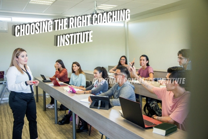 Students engaged in a classroom discussion about choosing the right coaching institute at Gowtham Commerce Institute in Peelamedu, Coimbatore, renowned for CA and CMA exam preparation